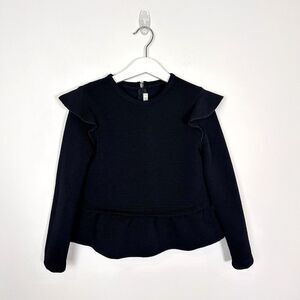 Loredana Kids Designer Made in Italy Long Sleeve Ruffle Peplum Top Sz 7